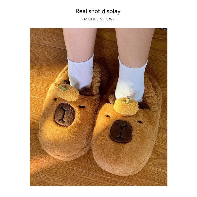 Cozy Capybara Plush Slippers