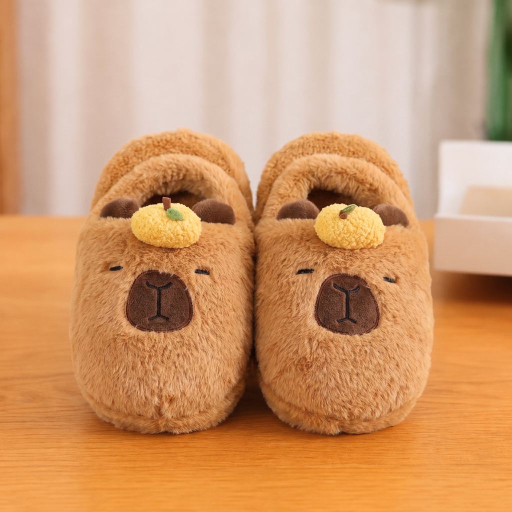 Cozy Capybara Plush Slippers