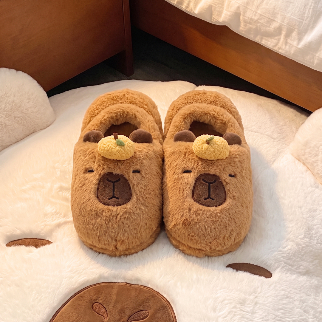 Cozy Capybara Plush Slippers