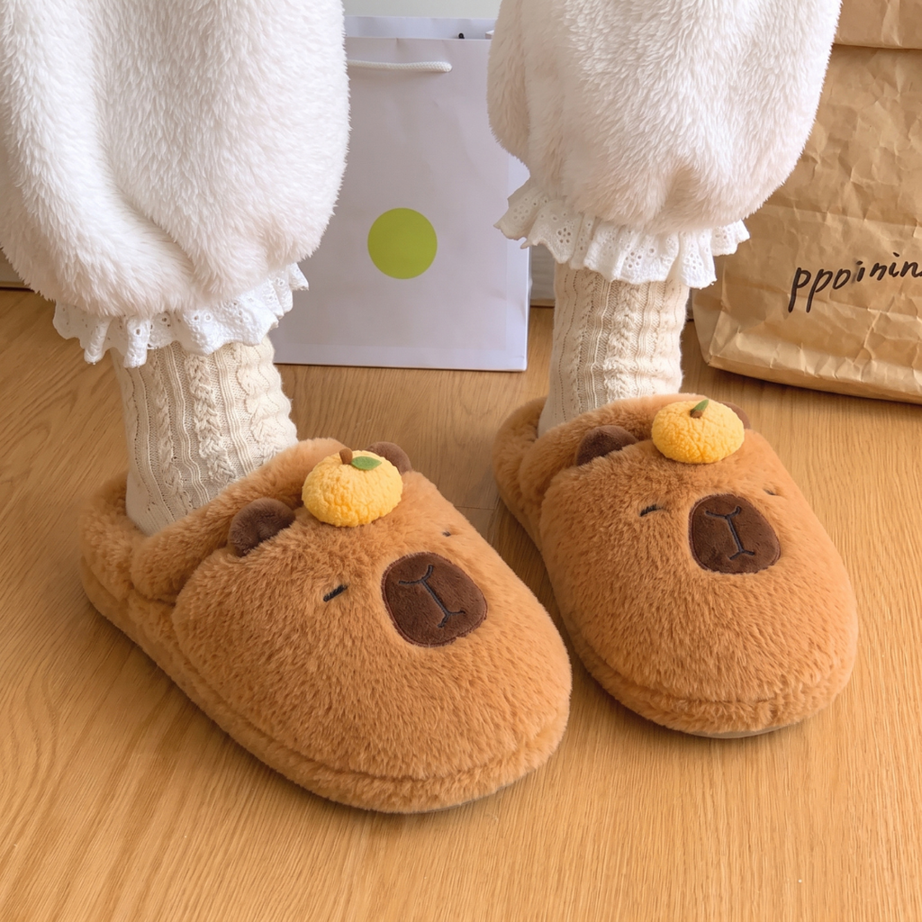 Cozy Capybara Plush Slippers