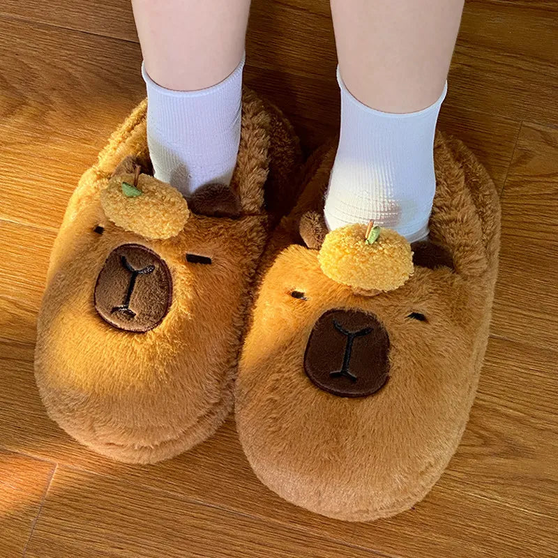 Cozy Capybara Plush Slippers