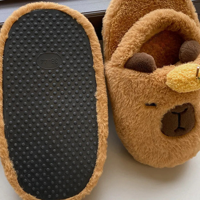 Cozy Capybara Plush Slippers