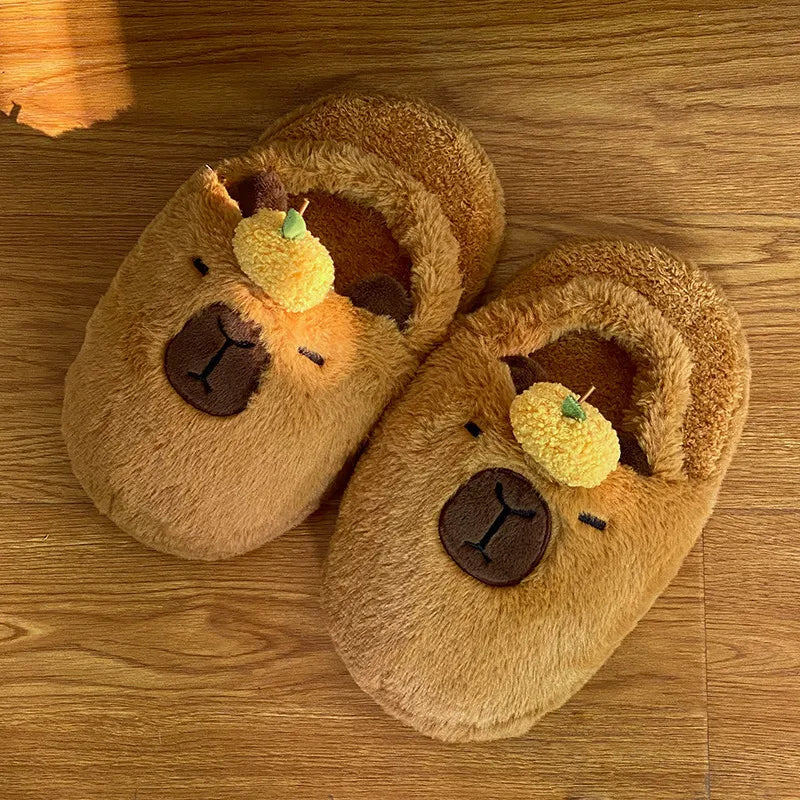 Cozy Capybara Plush Slippers