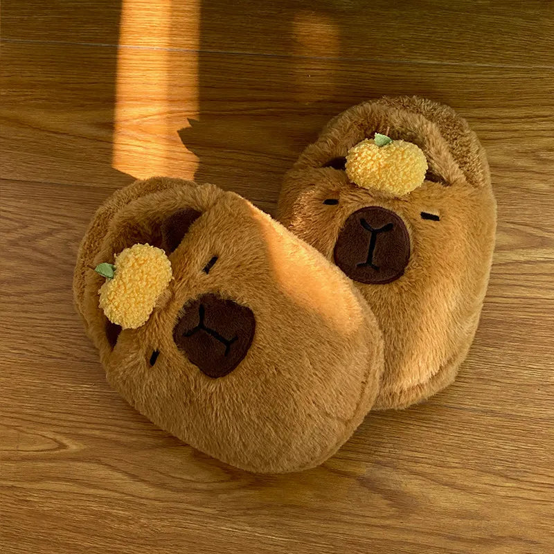 Cozy Capybara Plush Slippers